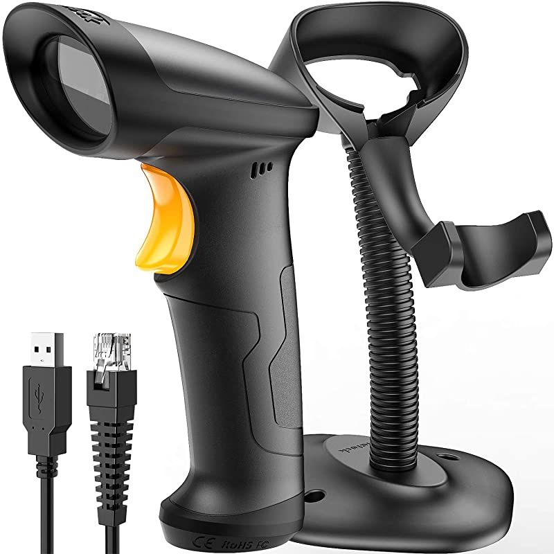1D USB Barcode Scanner with Intelligent Stand Wired BCST33