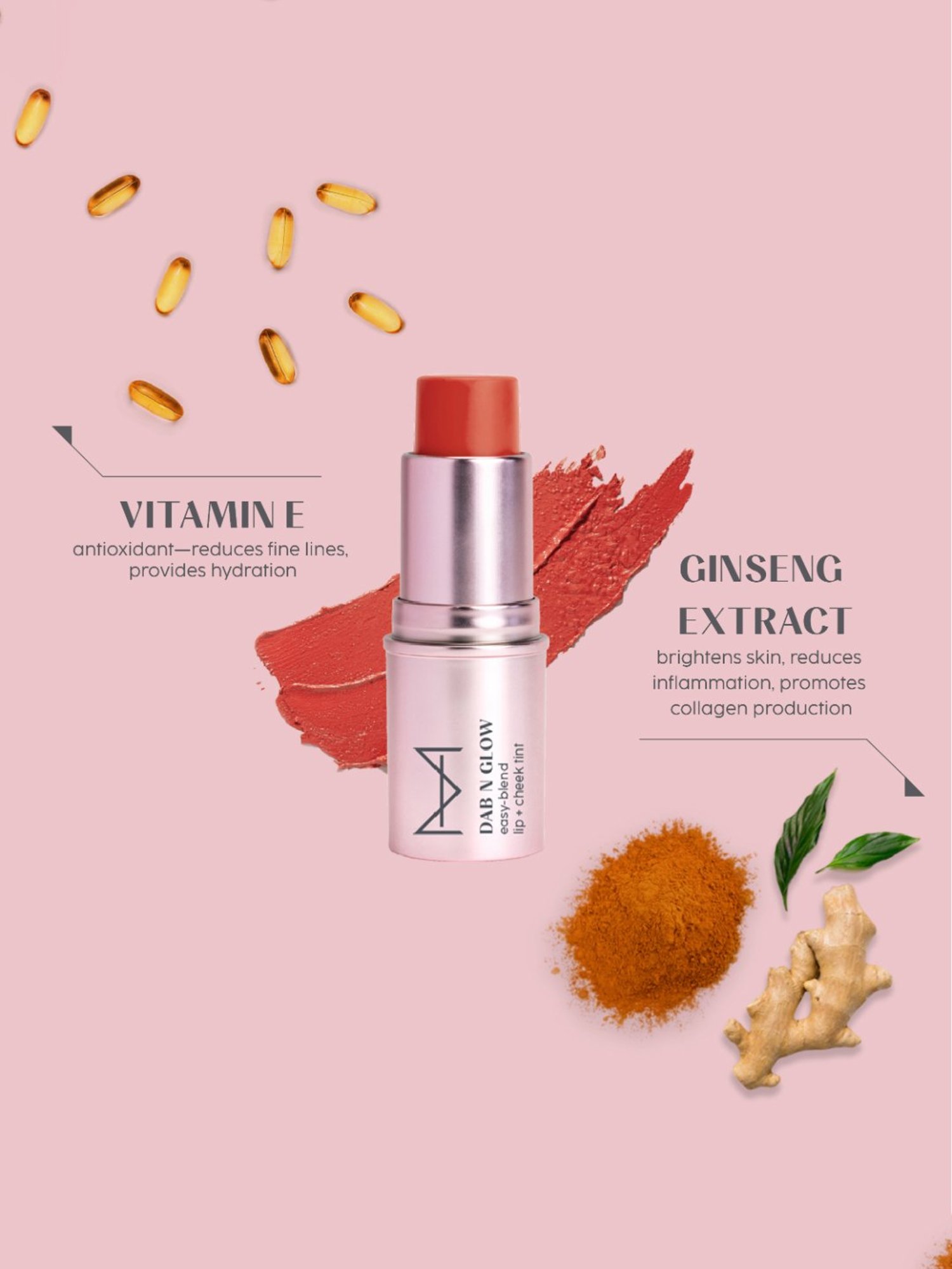 House of Makeup Dab N Glow Easy-Blend Lip + Cheek Tint Peach Cobbler - 8 gm