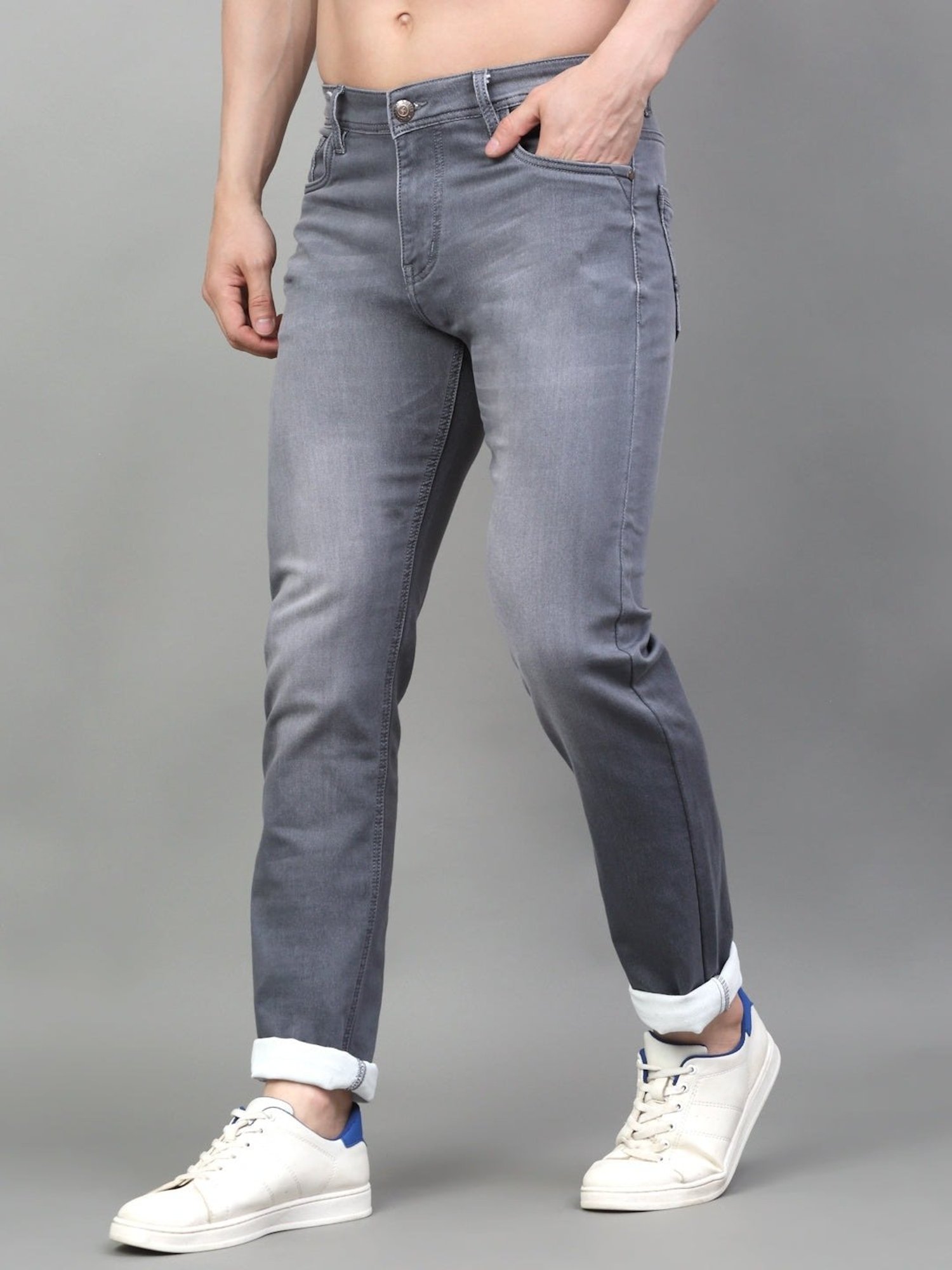 Louis Stitch Steel Grey Comfort Fit Jeans