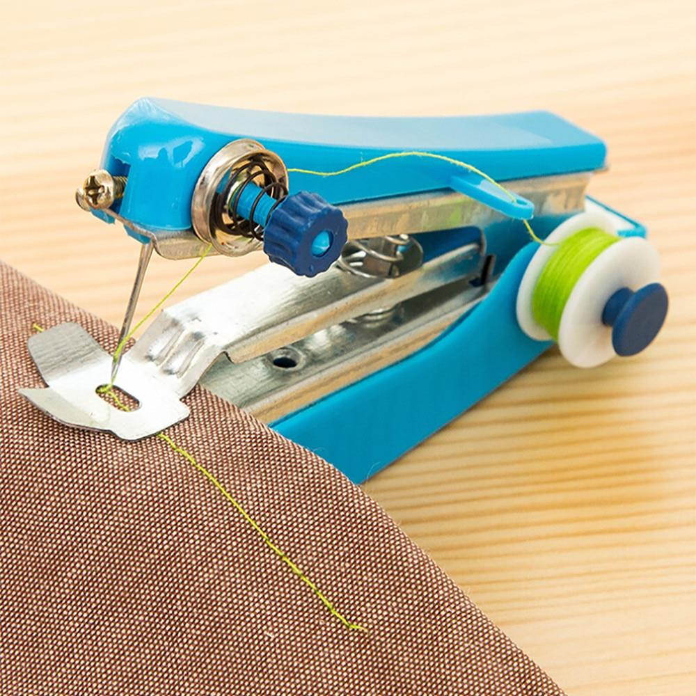 1PC Hot Sale Mini Portable Needlework Cordless Mini Hand-Held Clothes Fabrics Sewing Machine Sewing Tools random color