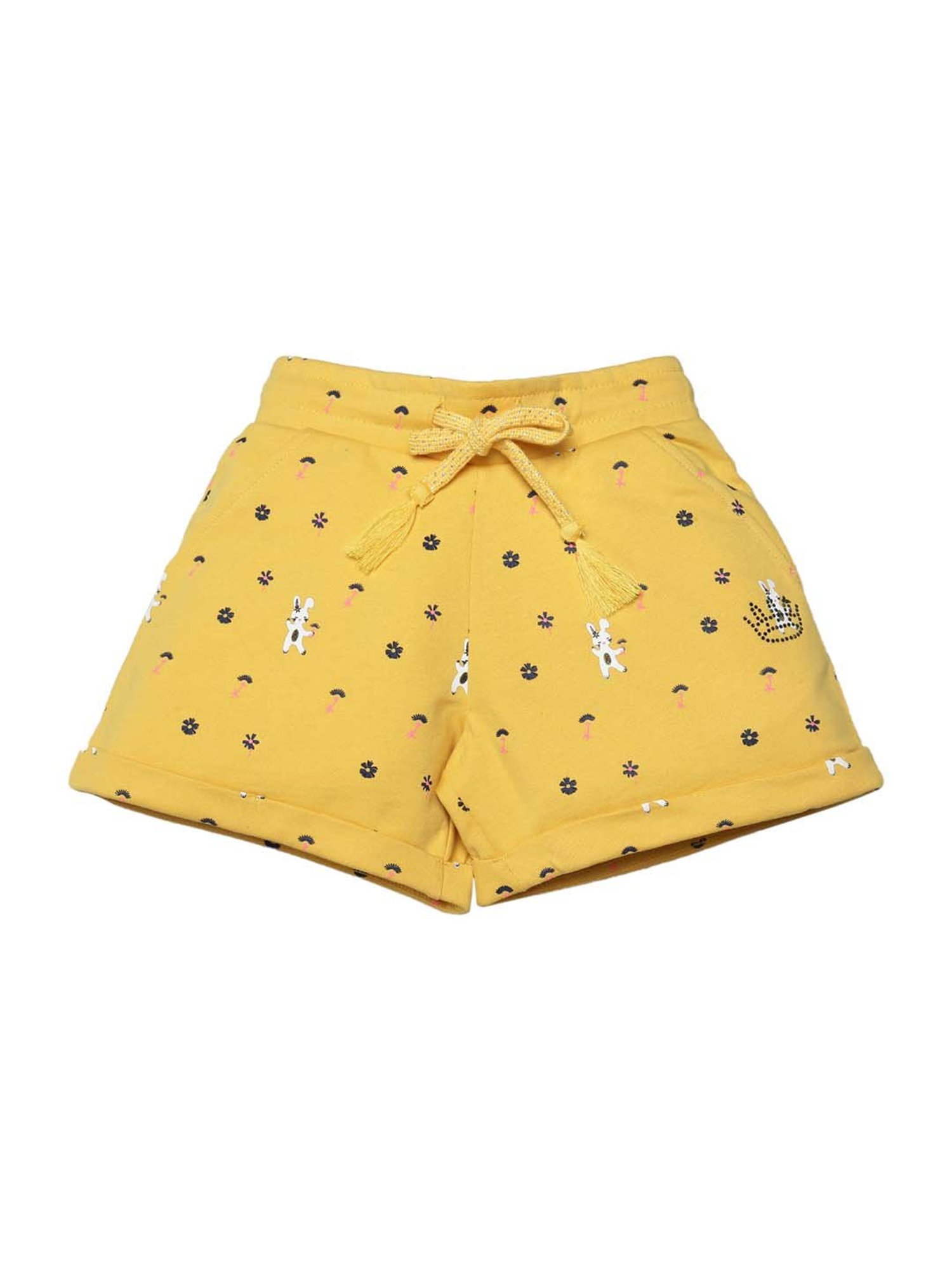 Plum Tree Kids Blue & Yellow Cotton Printed T-Shirts & Short Set