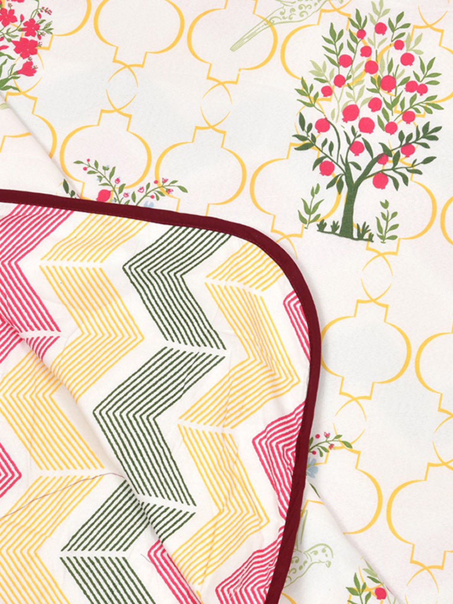 Haus & Kinder Printed Floral Multicolor Cotton Double Dohar