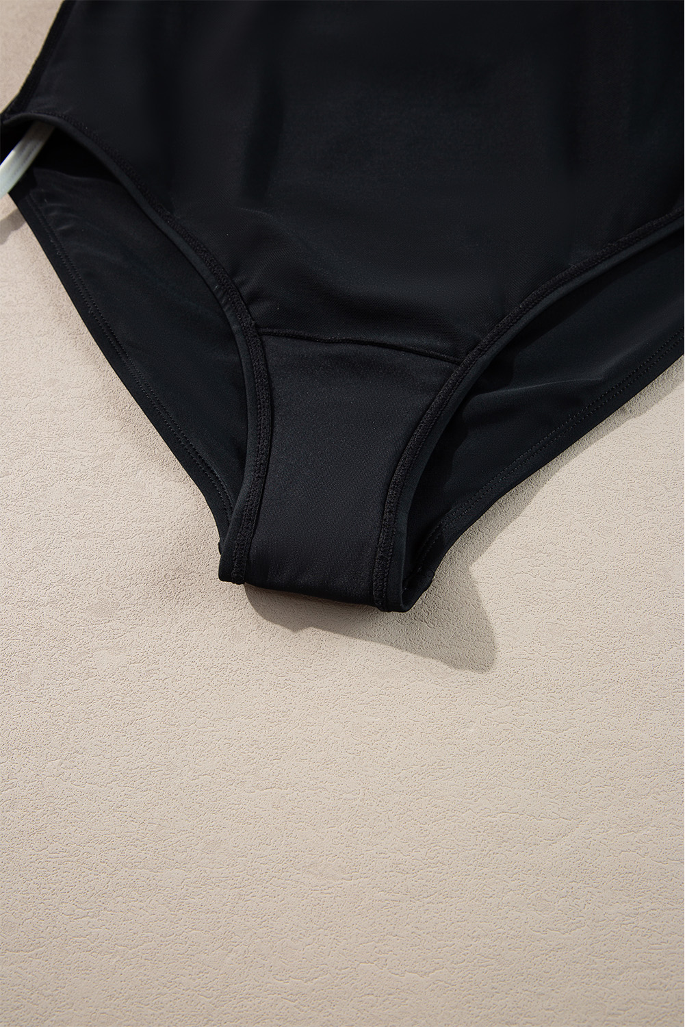 Black Plant Print Zip Front Half Sleeve One Piece Swimsuit