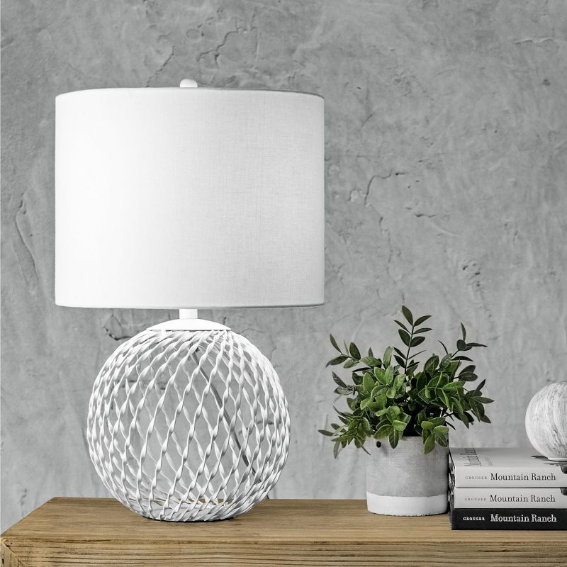 nuLOOM Galena 20" Iron Table Lamp Lighting - White 20" H x 13" W x 13" D