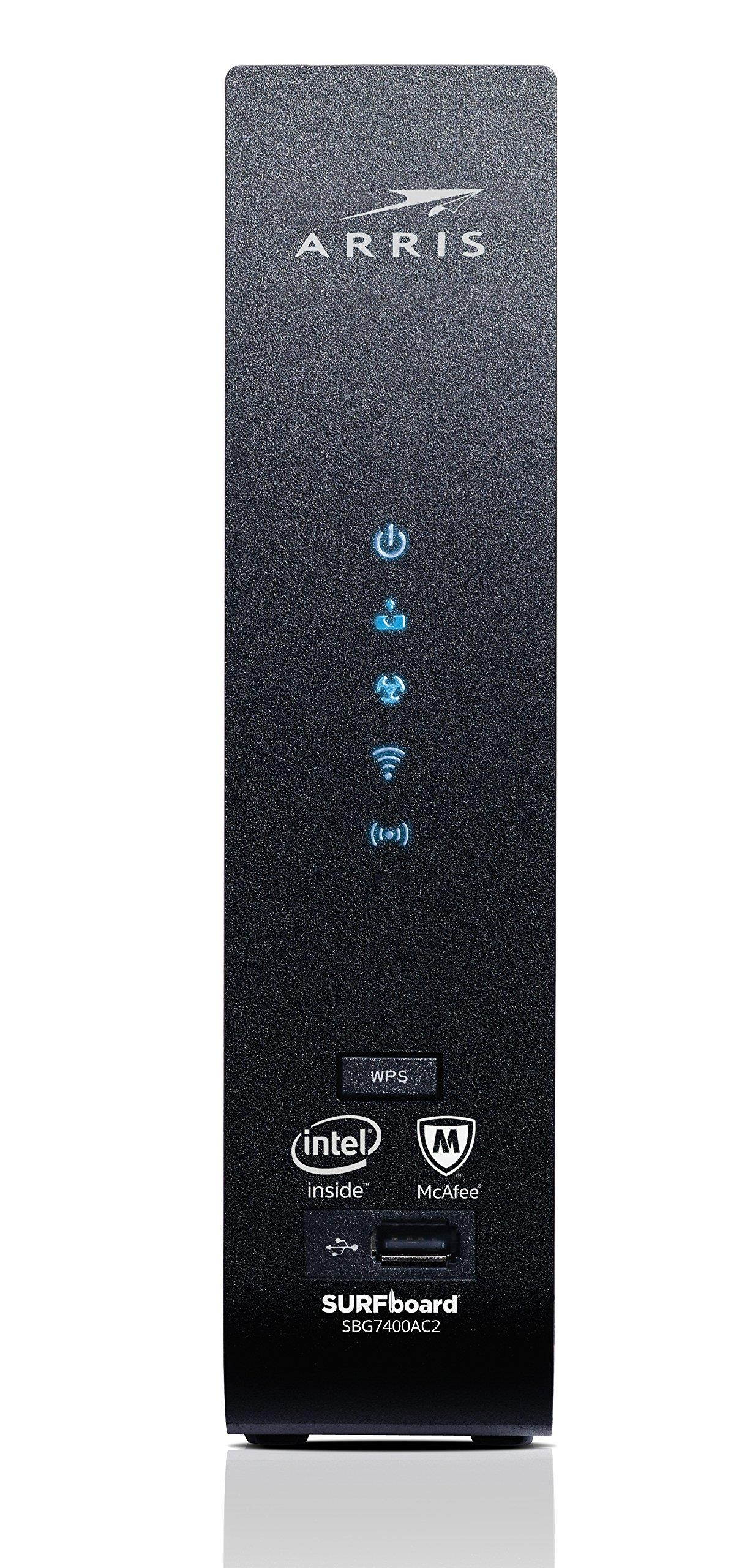 ARRIS SURFboard (24x8) DOCSIS 3.0 Cable Modem Plus AC2350 Dual Band Wi-Fi Router, approved for Cox, Spectrum, Xfinity & more (SBG7400AC2)