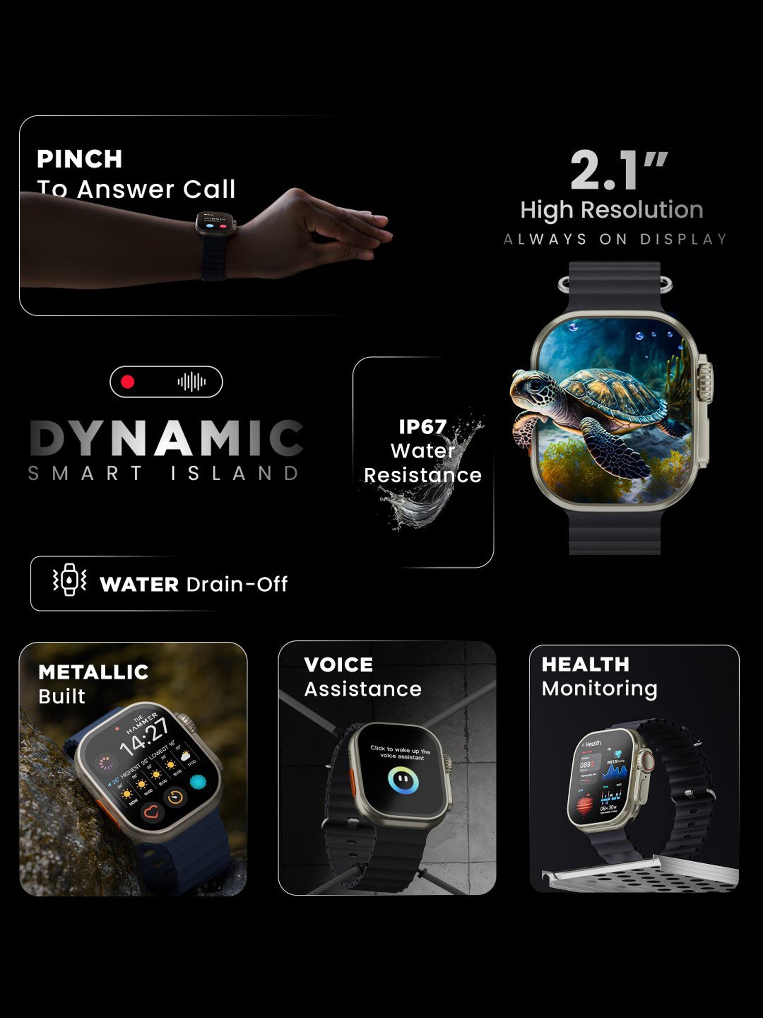 I Kall W1 Smartwatch (Black)