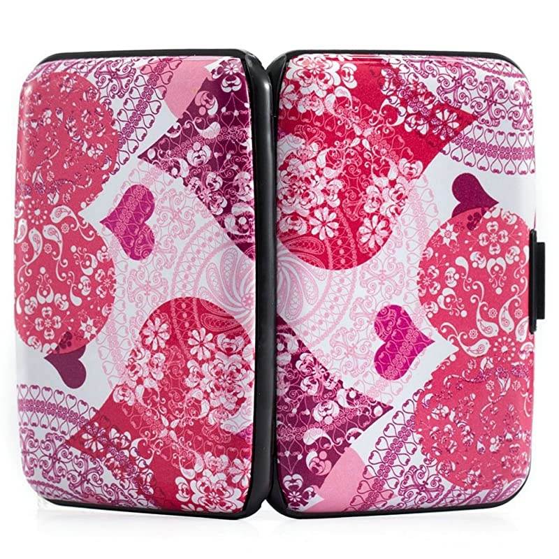 Mini RFID Aluminum Wallet Credit Cards Holder Business Card Case Metal ID Case for Men Women heart