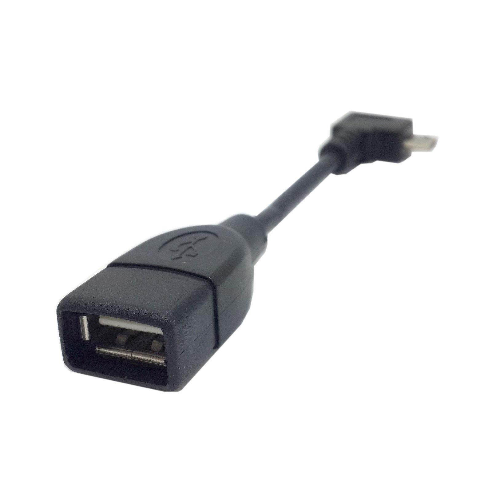 2pcs Right Angled 90 D Micro USB to USB Female OTG Host Cable for Cell phone