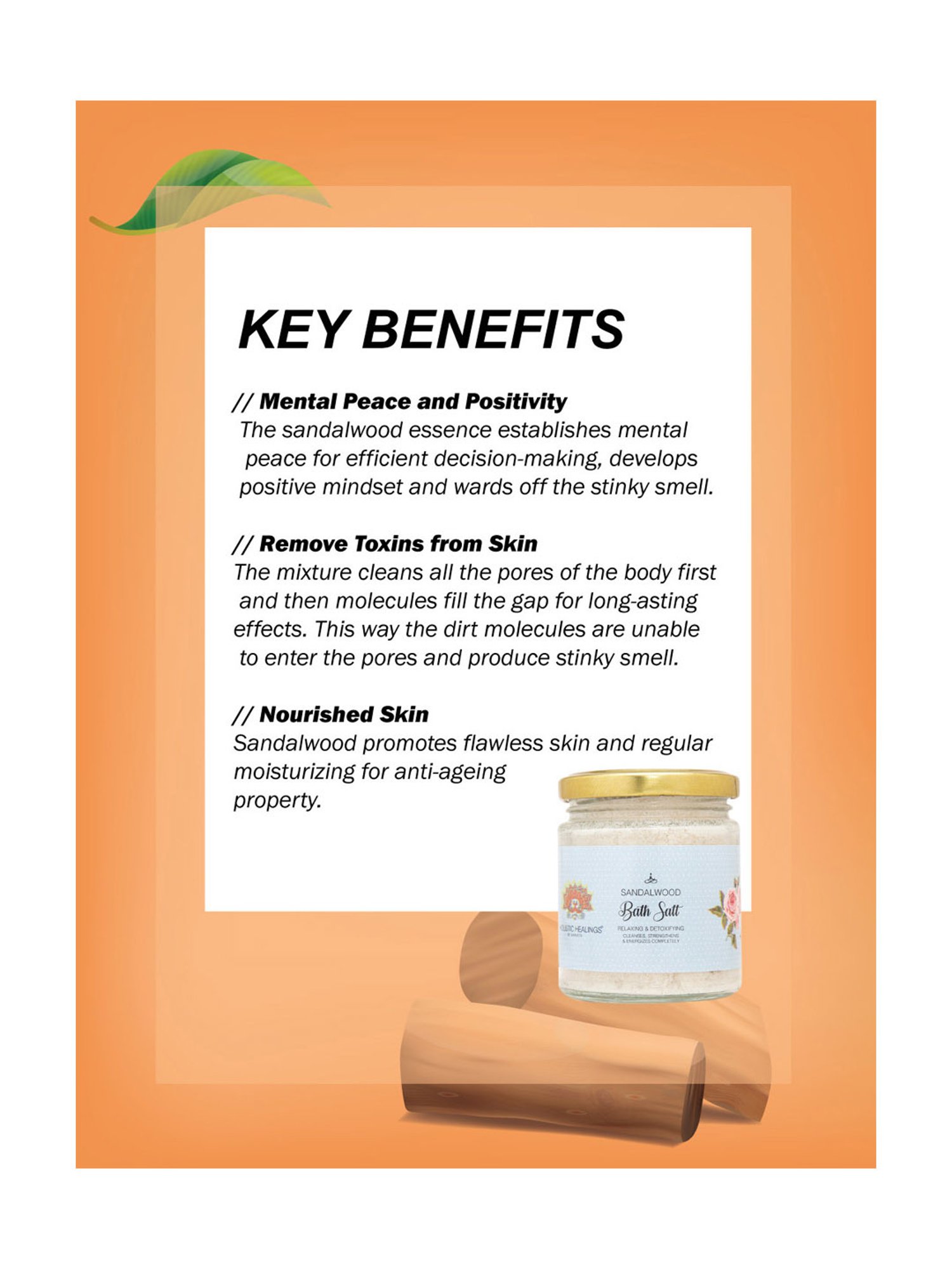 Holistic Healings By Shaveta Bath Salt Sandalwood - 200 gm