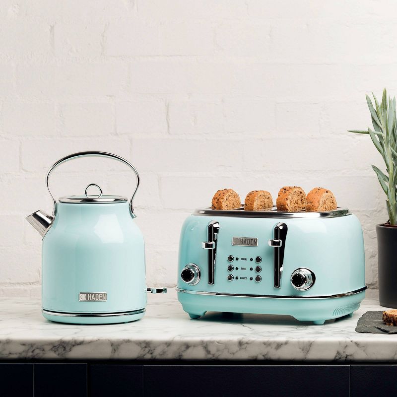 Haden Dorset 2-Slice Wide Slot Stainless Steel Countertop Retro Toaster with Adjustable Browning Control, Red