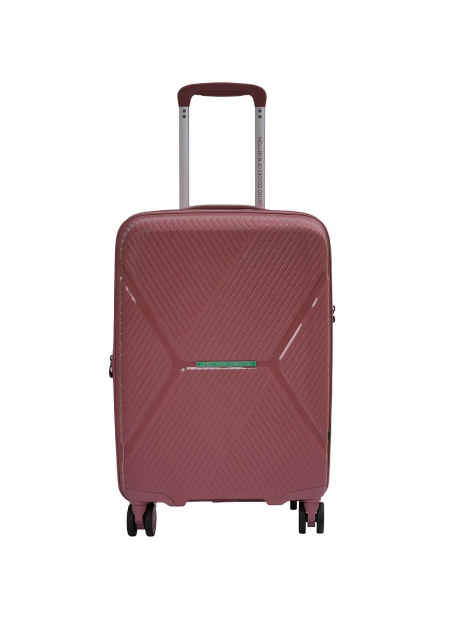 United Colors of Benetton Galaxy Pink Textured Hard Cabin Trolley Bag - 55 Cm