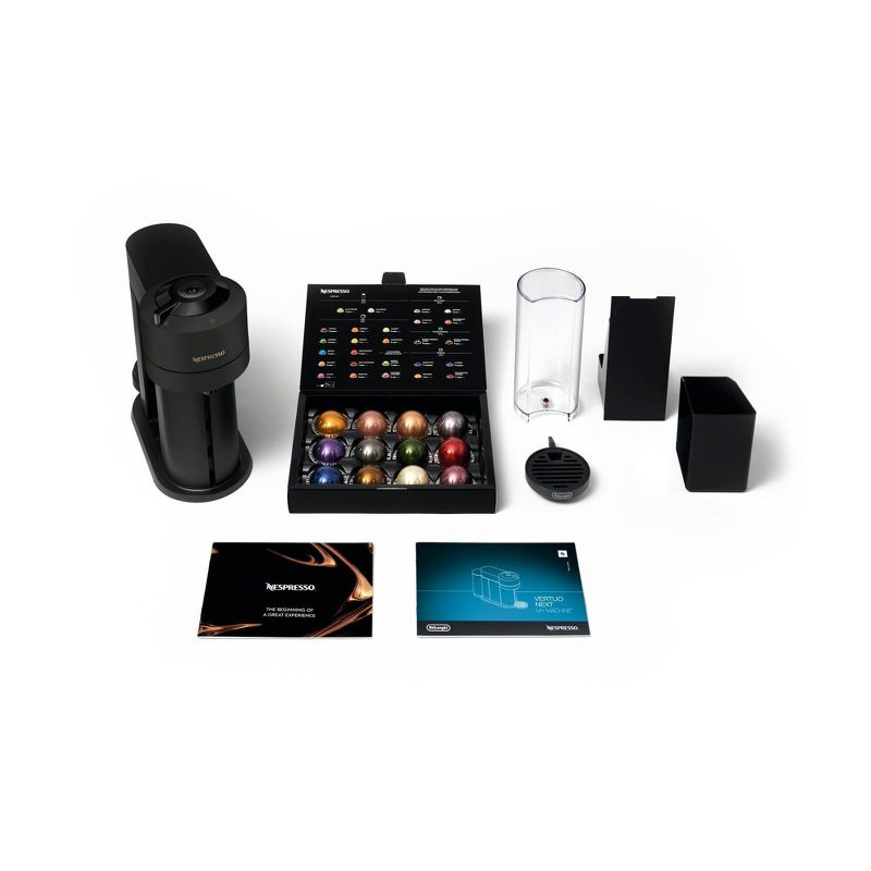 Nespresso Vertuo Next Coffee and Espresso Machine Bundle by De'Longhi - Limited Edition Black Matte