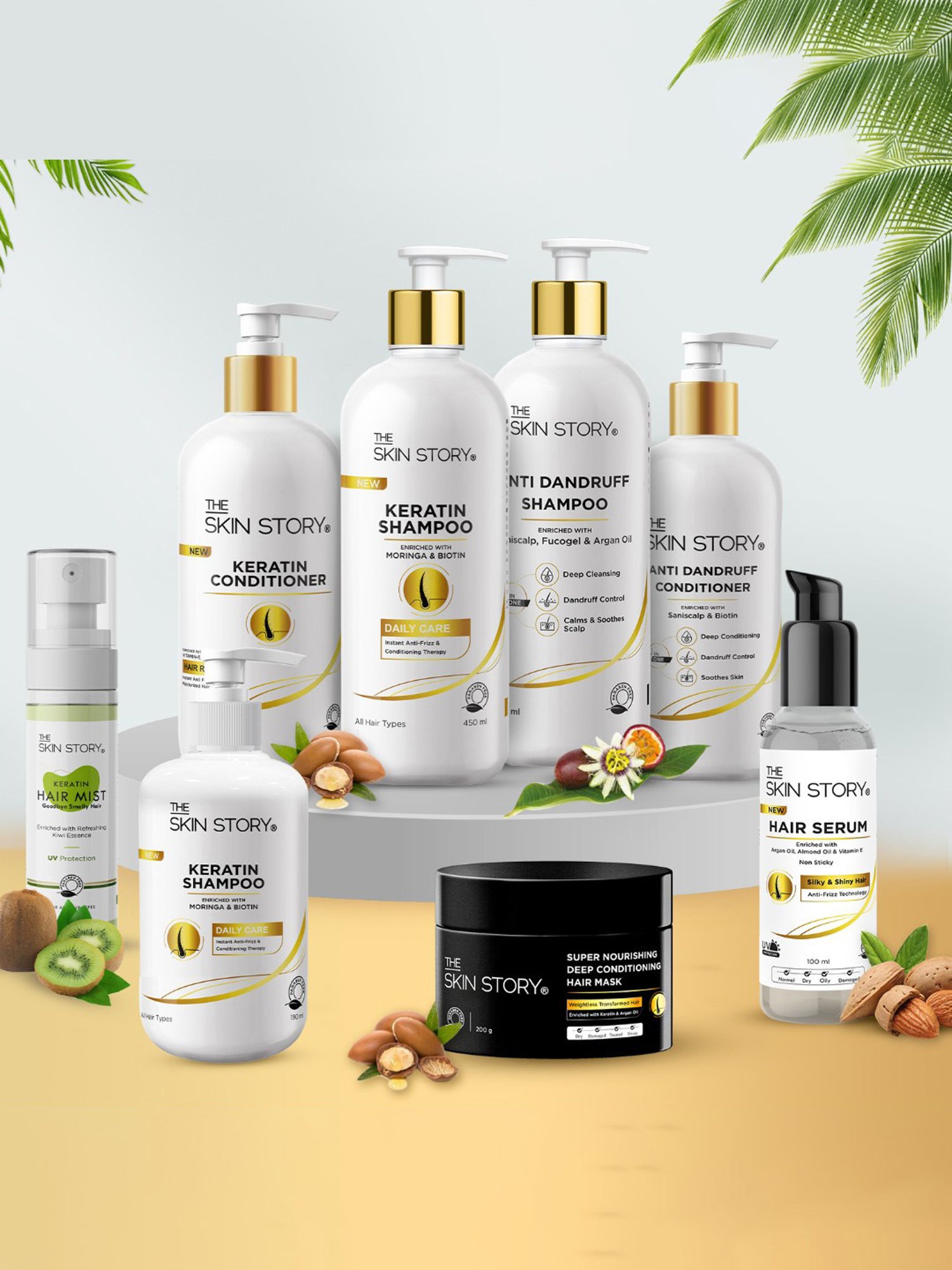 The Skin Story Argan Oil, Almond Oil & Vitamin E Silky & Shiny Hair Serum - 100 ml