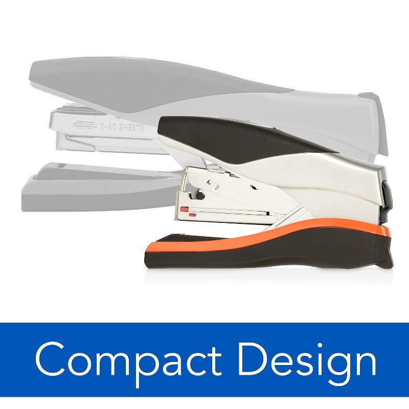 Swingline Optima 40 Compact Stapler Half Strip 40-Sheet Capacity Black/Silver/Orange 87842