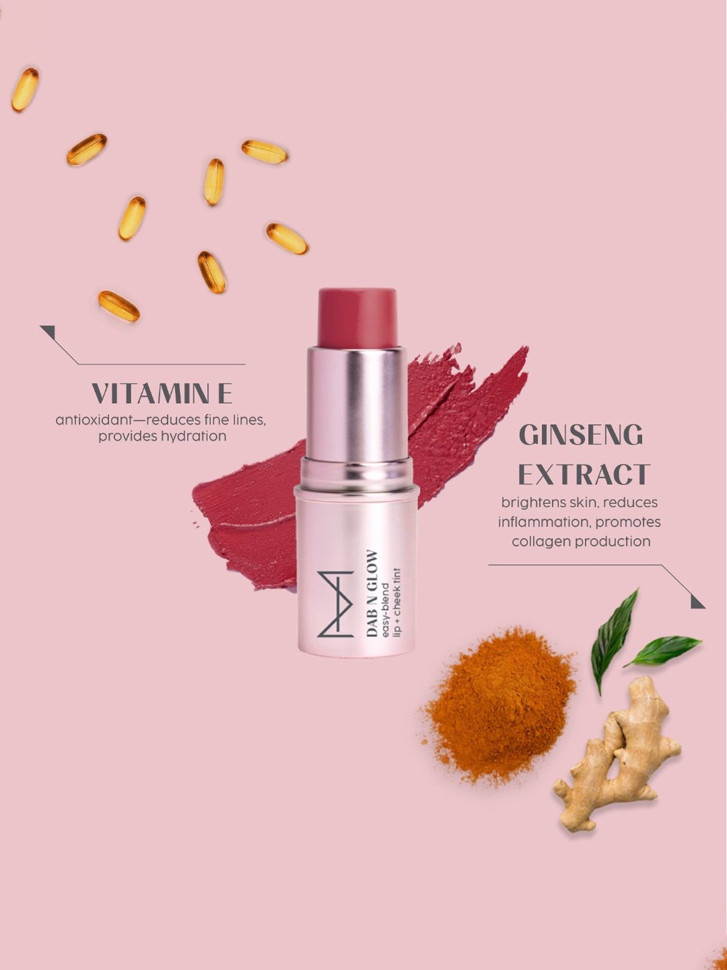 House of Makeup Dab N Glow Easy-Blend Lip + Cheek Tint Burnt Rose - 8 gm