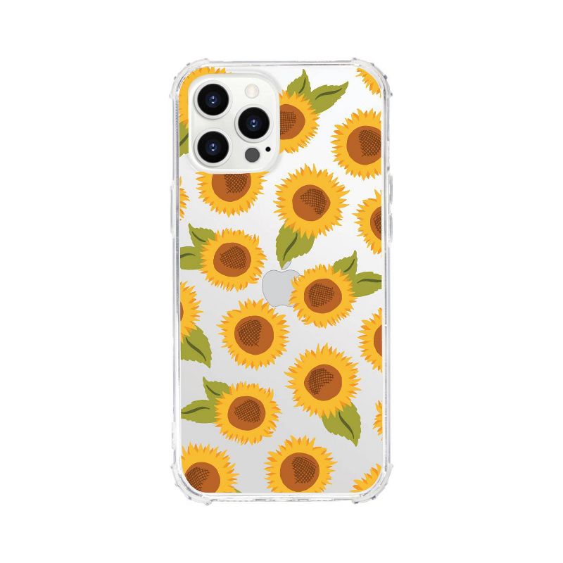 OTM Essentials Apple iPhone 12 Pro Max Tough Edge Clear Phone Case - Sunflowers