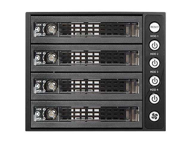 iStarUSA BPU-340SATA-KL 3x 5.25" to 4x 3.5" 2.5" SAS SATA 6 Gbps HDD SSD Hot-swap Rack with Key Lock