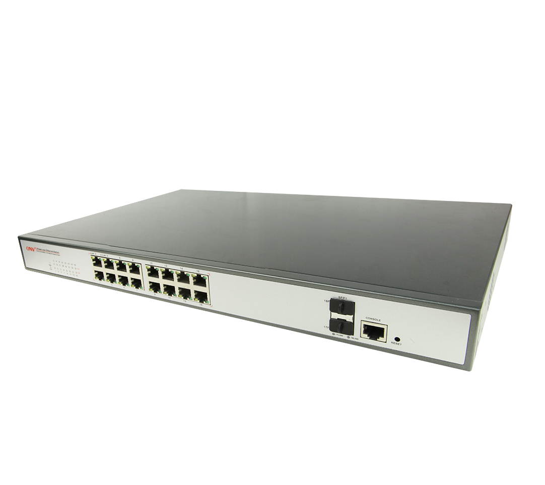 ONV-POE33018PFM-at 16 * 10/100/1000M PoE ports + 2 * Gigabit SFP optical ports POE Switch