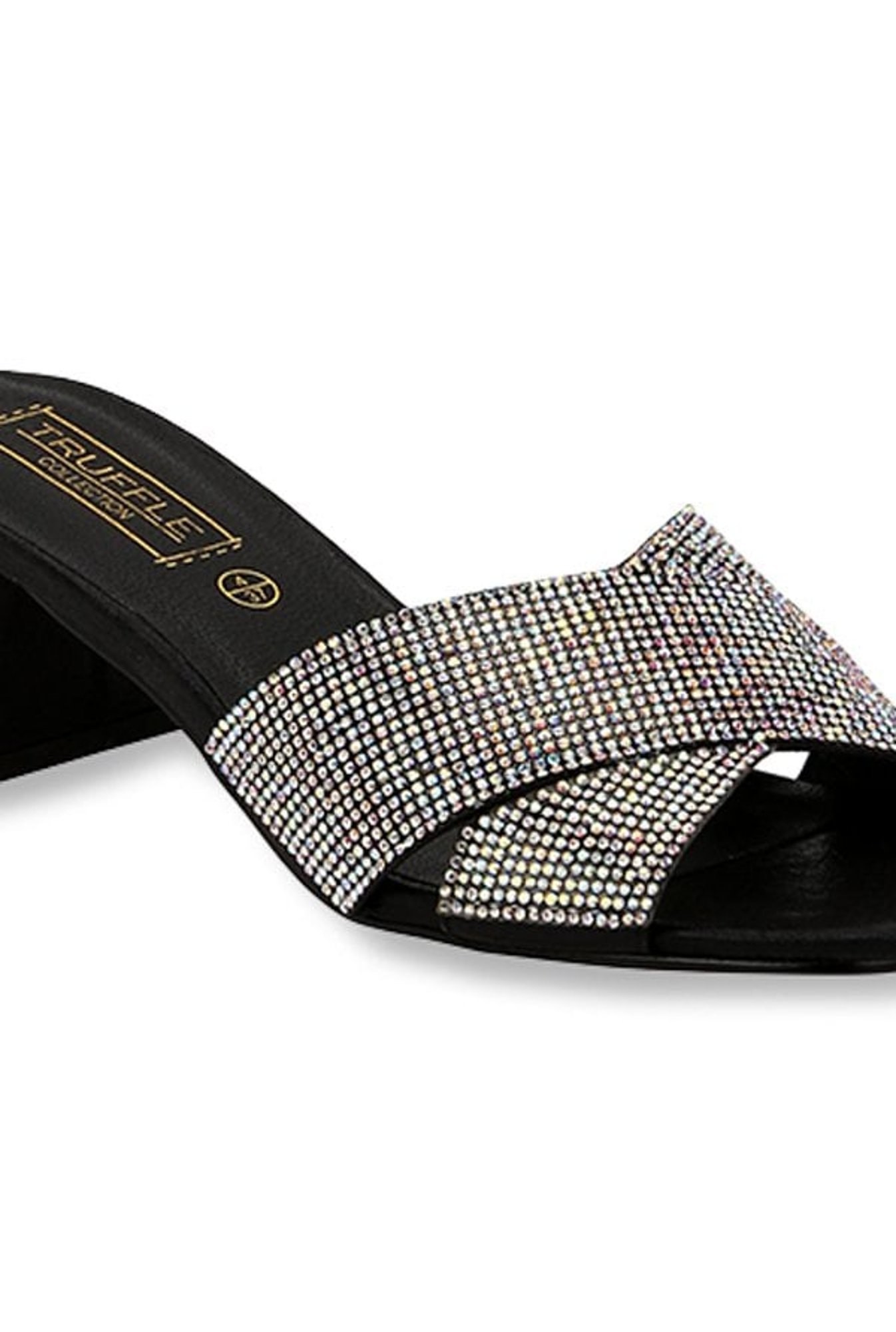 Truffle Collection Black Cross Strap Sandals