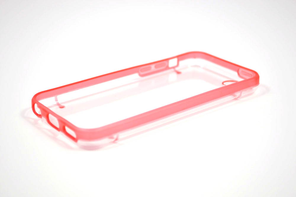 Red Glow in the Dark Rubber Edge iPhone 5C Plastic Cell Phone Cover Case with Free Stylus