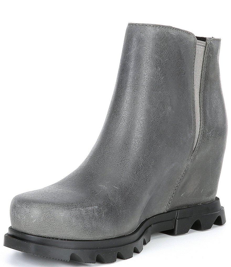 Sorel Joan of Arctic Waterproof Leather Wedge Zip Booties