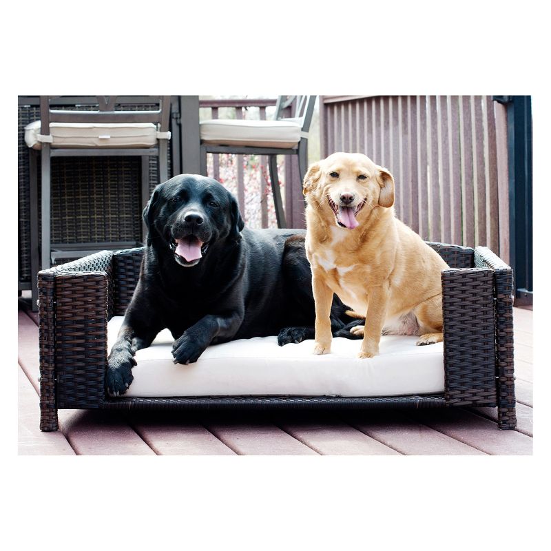Iconic Beds for Dogs and Cats - Rattan Rectangular Sofa - Brown