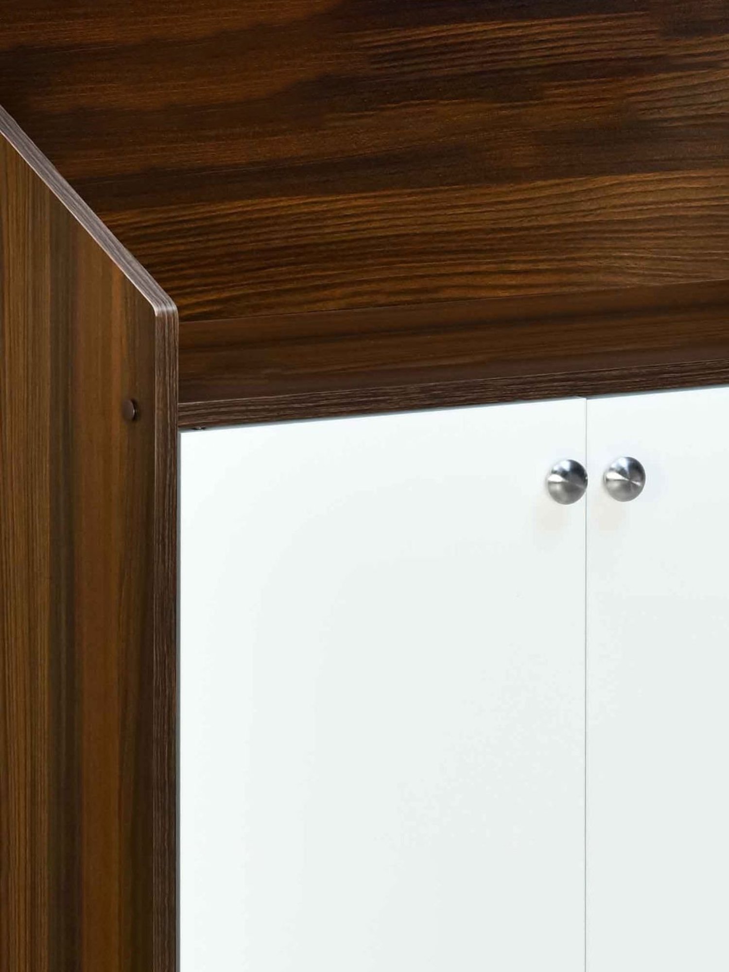 @home Aze Walnut Brown & White Engineered Wood Shoe Cabinet