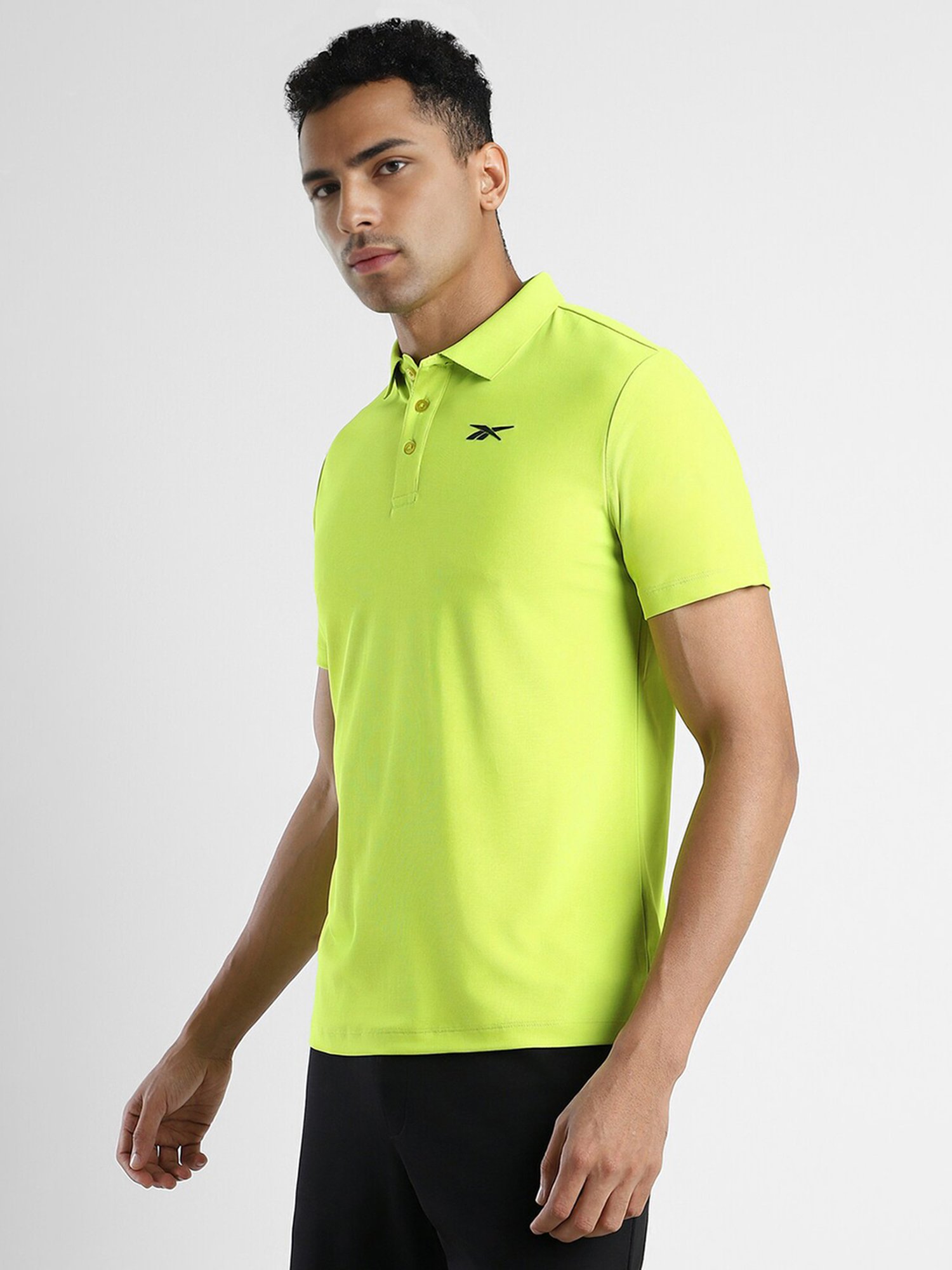 Reebok Lime Green Regular Fit Sports Polo T-Shirt