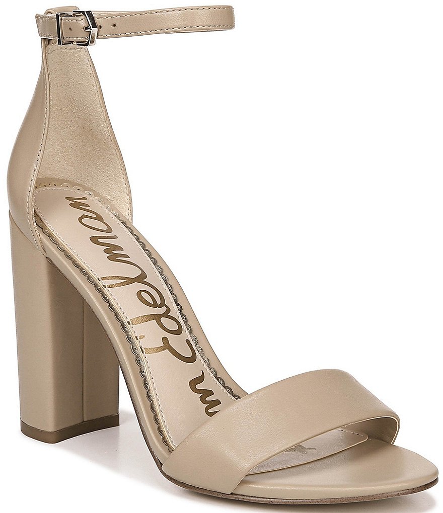 Sam Edelman Yaro Leather Ankle Strap Block Heel Dress Sandals