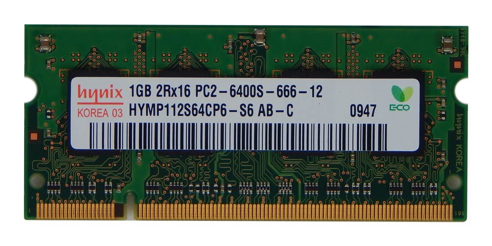 Hynix 2Rx16PC2-6400S 1GB Memory HYMP112S64CP6-S6-AB-C SODIMM DDR2 800Mhz
