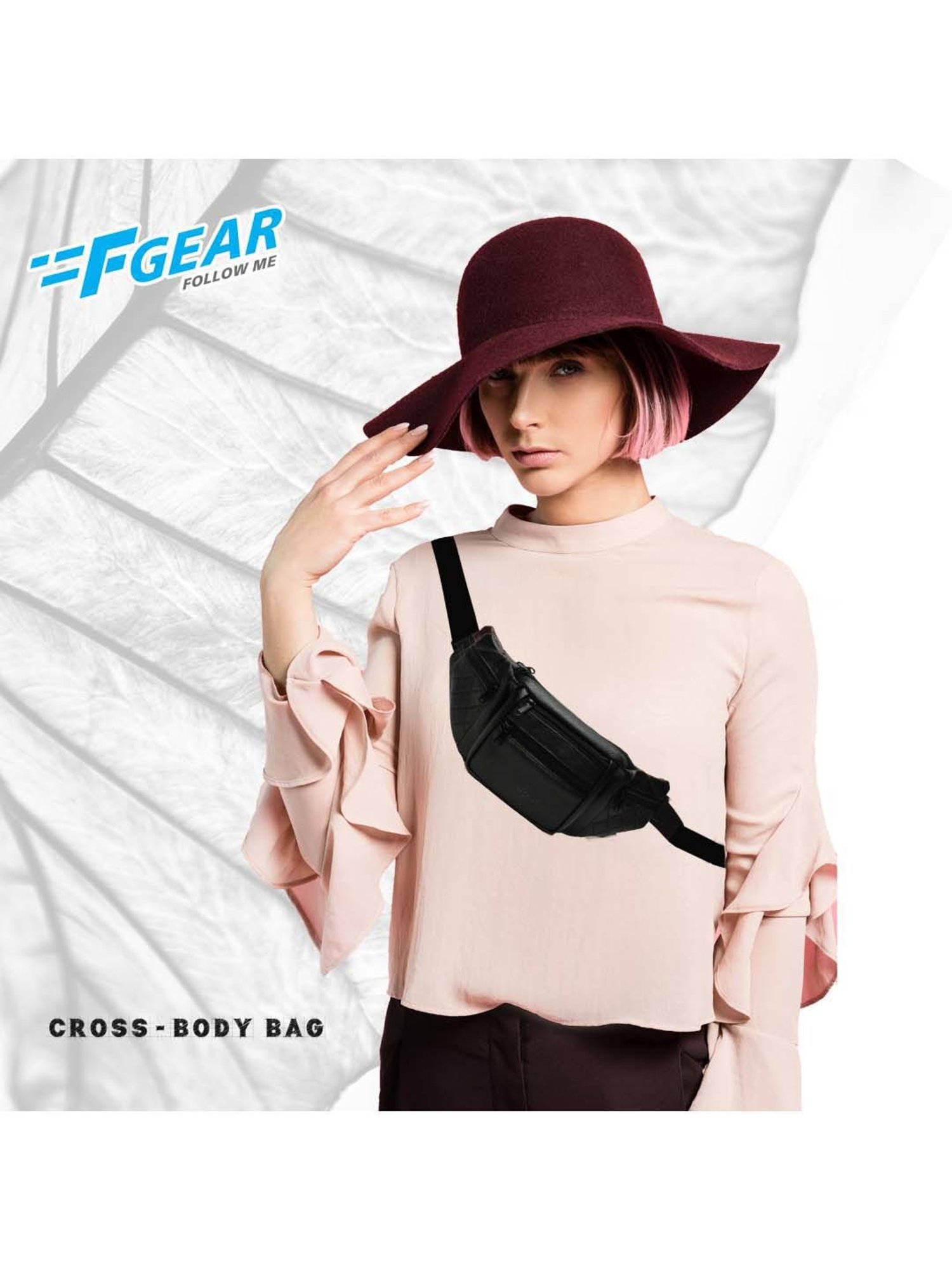 F Gear Black Solid Waist Pouch