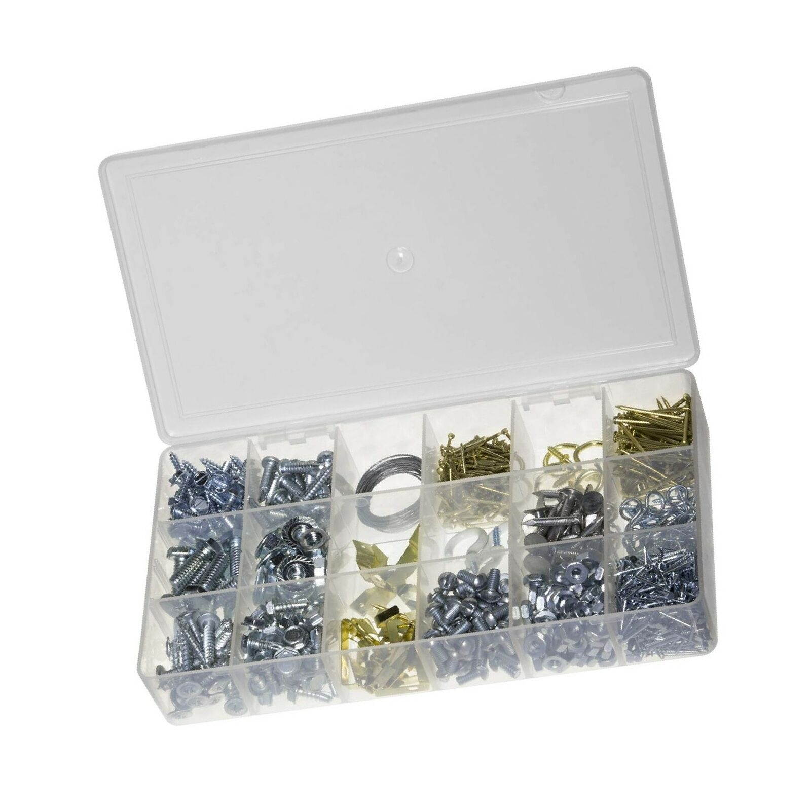 Akro-Mils 96352A Medium Utility Box Plastic Storage Case for Small Parts, Cle...