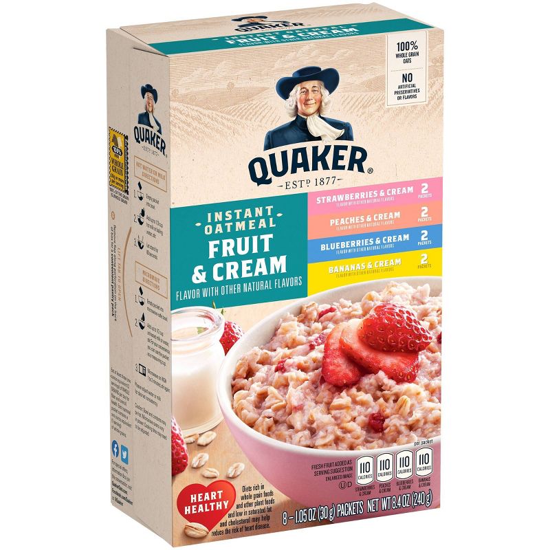 Quaker Fruit & Cream Instant Oatmeal Variety - 8ct/9.8oz