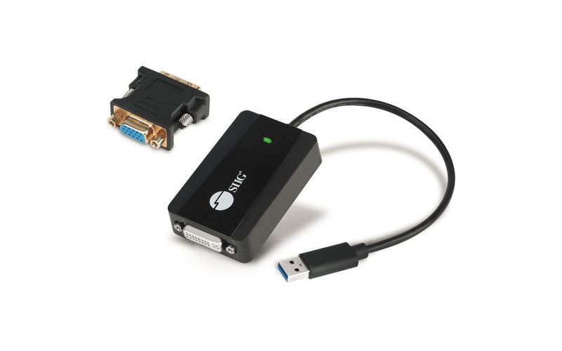 SIIG USB 3.0 to DVI / VGA Pro Adapter - 1080p @60Hz - Multiple Display Modes Supported - USB Bus Powered