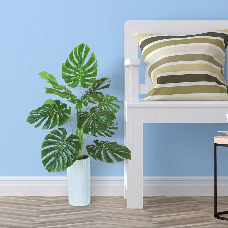 36" x 18" Artificial Monstera Plant in Ceramic Planter White - LCG Florals