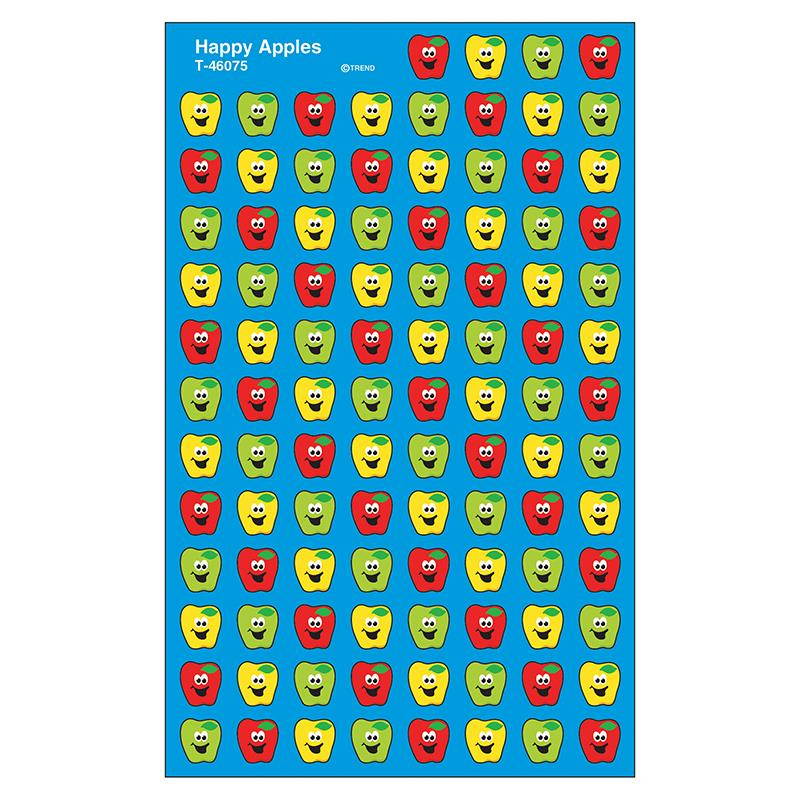 TREND ENTERPRISES INC. T-46075 HAPPY APPLES SUPERSHAPE SUPERSPOTS/ SHAPES STICKERS