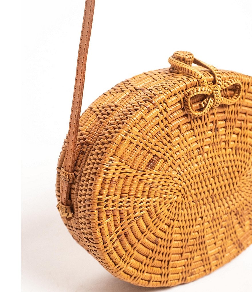 Beachgold Mandala Woven Straw Crossbody Bag