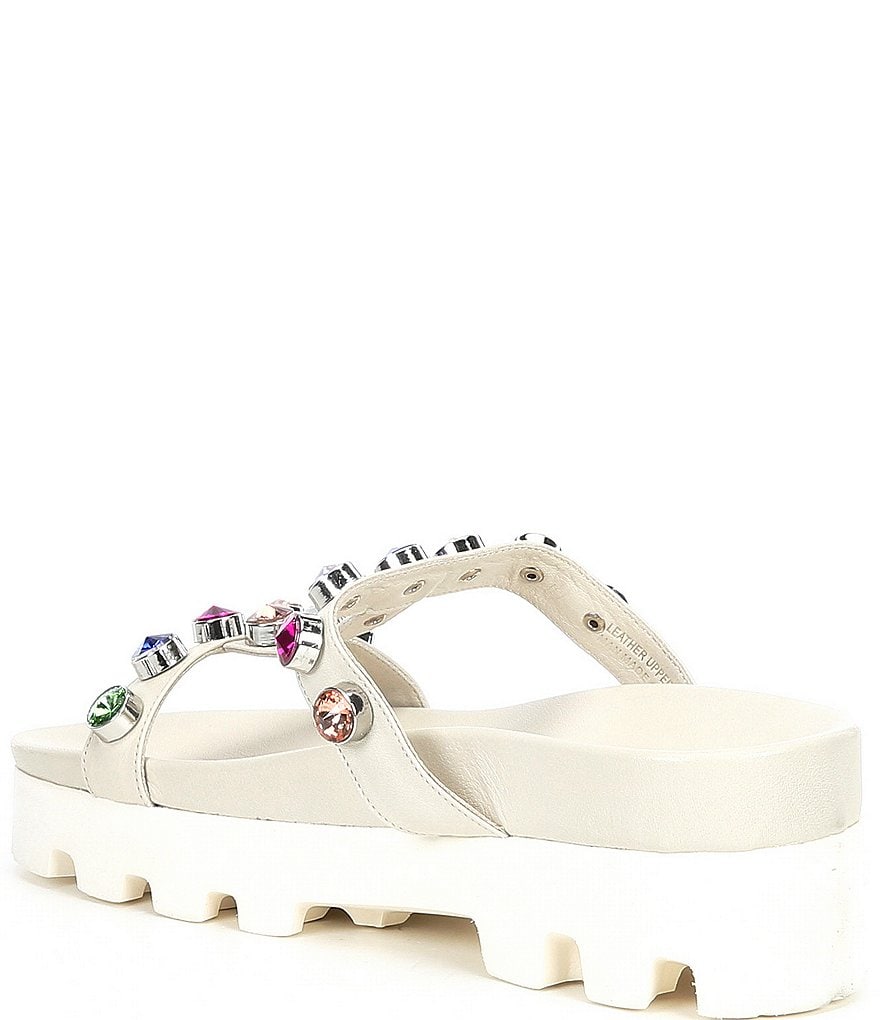 Kurt Geiger London Mabel Rainbow Jewel Embellished Platform Lug Sole Sandals