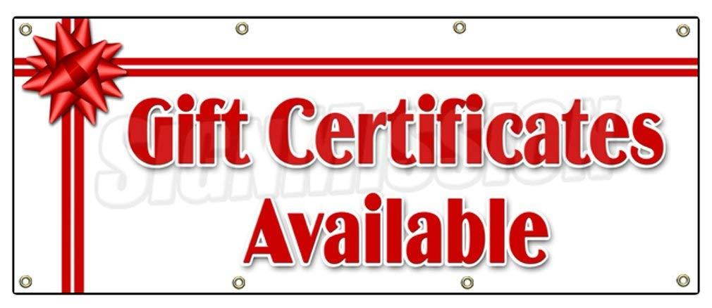 36"x96" GIFT CERTIFICATES AVAILABLE BANNER SIGN signs new