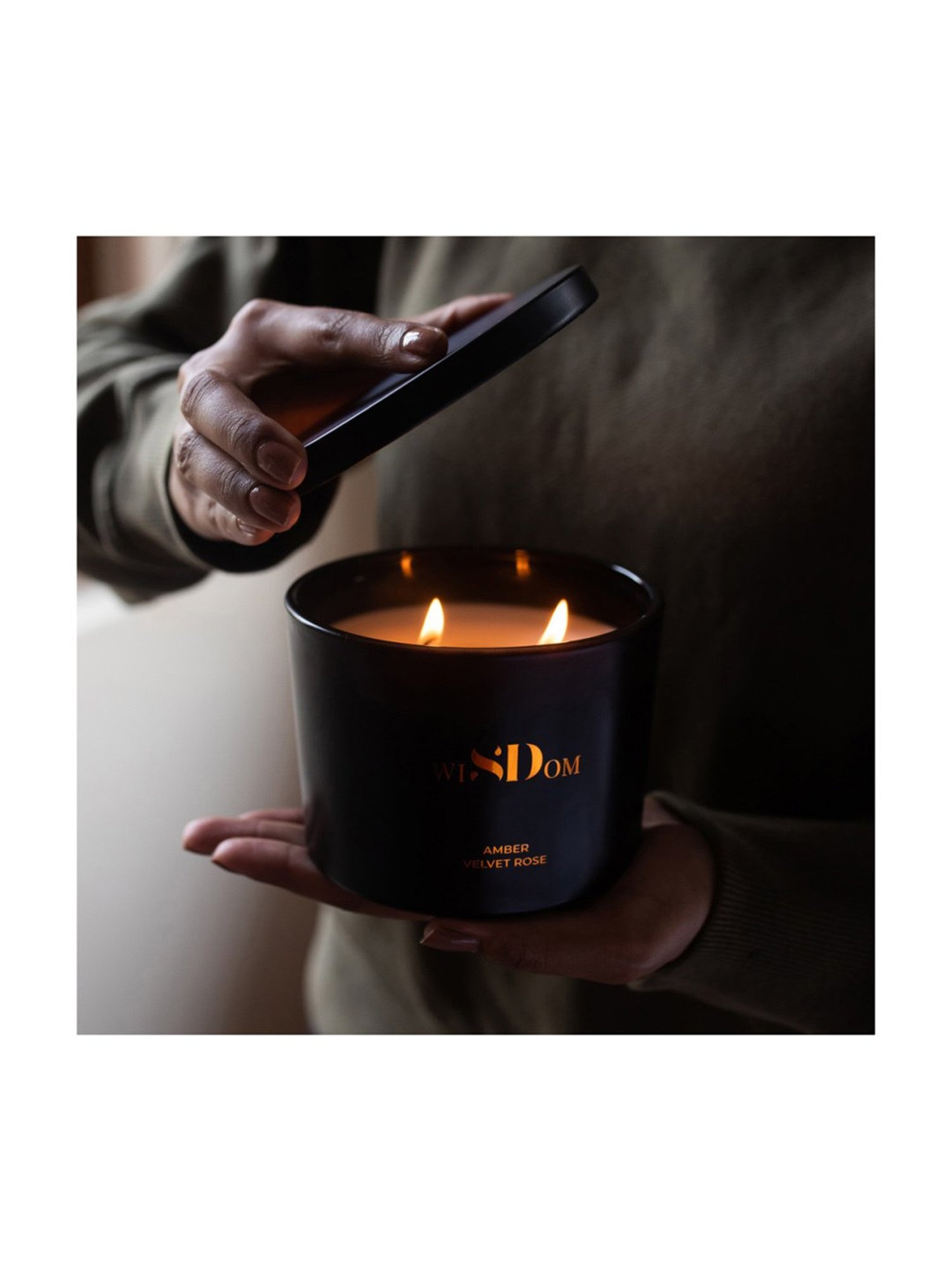 wiSDom by Sheetal Desai Amber & Velvet Rose Luxury Scented Candle - Set of 1