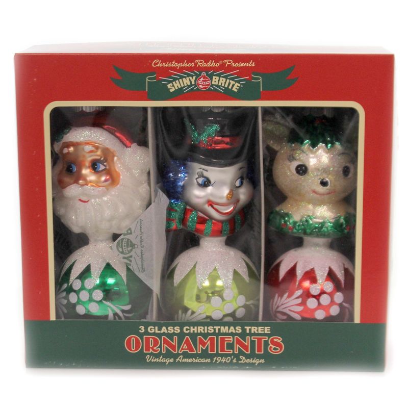 Shiny Brite 5.5" Hs Figure Rounds Holiday Splendor  -  Ornament Sets