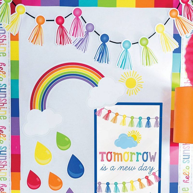 Schoolgirl Style 36pc Hello Sunshine - Tassels Colorful Cut-Outs 6" x 3.5"