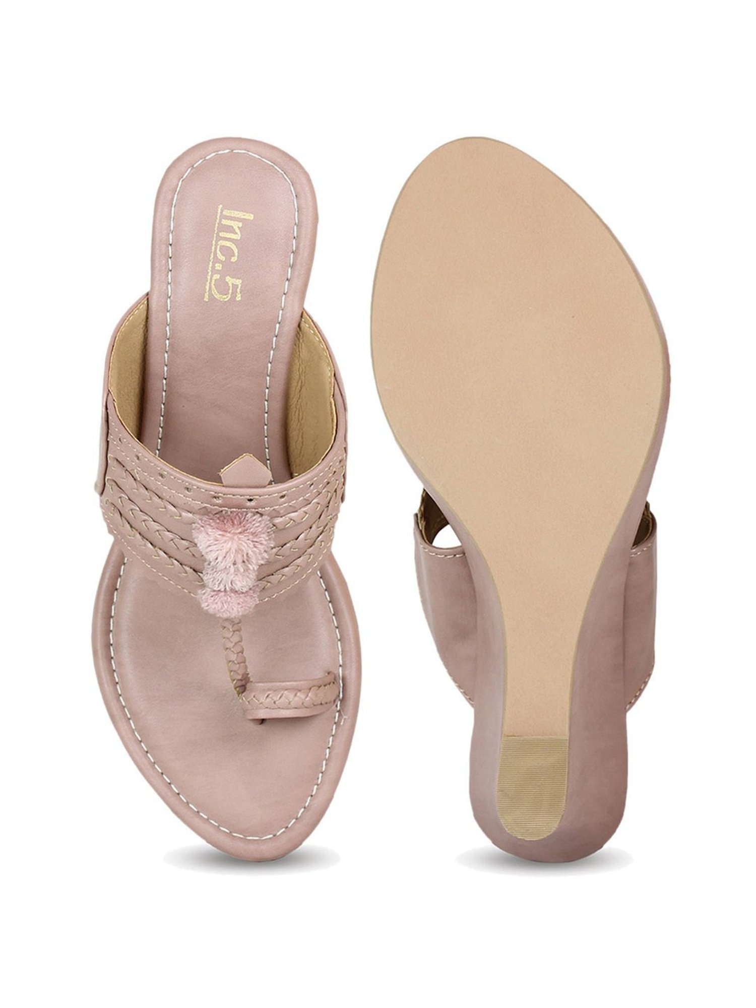 Inc.5 Women's Peach Toe Ring Wedges