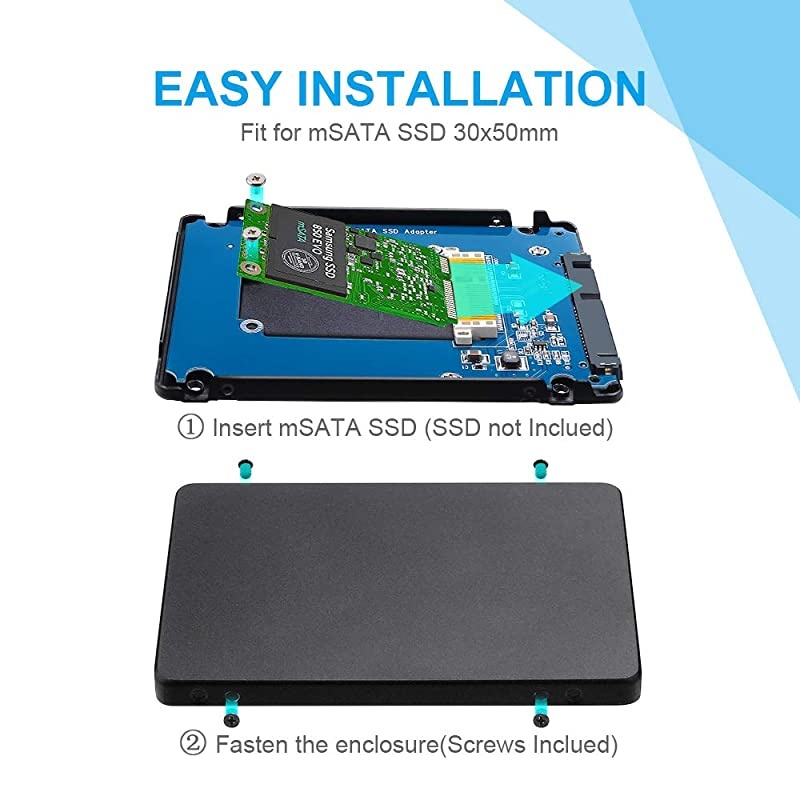 to SATA Enclosure to 25 SATA Adapter with Aluminum CaseSATA SSD Hard Drive to 25 Inch SATA 30 Converter with Case