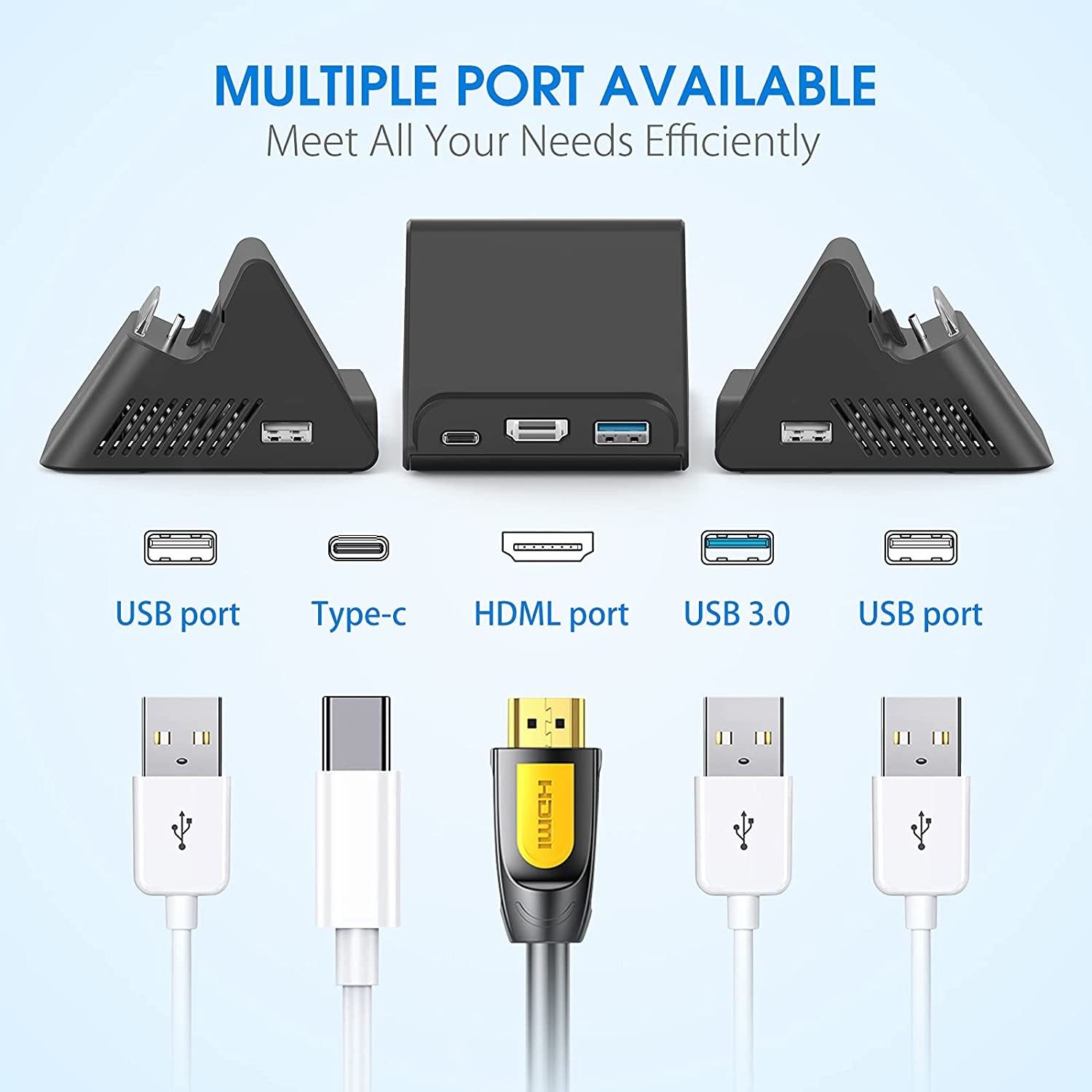 HEYSTOP Switch Dock for Nintendo Switch with HD HDMI, Portable Docking Station Replacement for Original Nintendo Switch Dock, TV Dock Compatible with Nintendo Switch with Type-C and USB 3.0 Port