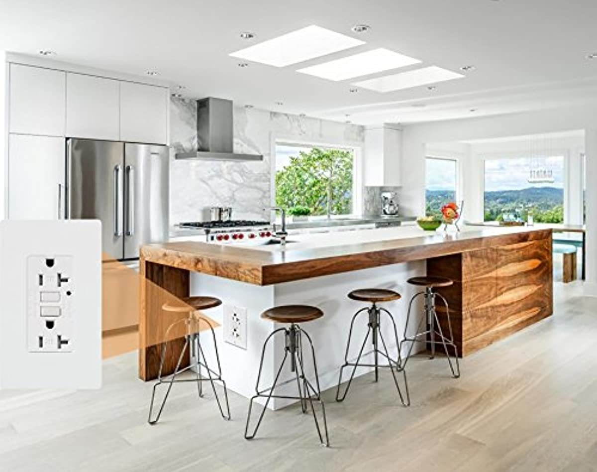 GFCI Outlet Tamper Resistant Self testing Receptacle with LED Indicator, 20 Amp 125 Volt Wallplate and Screws Included ETL listed MICMI (20A GFCI 10pack)