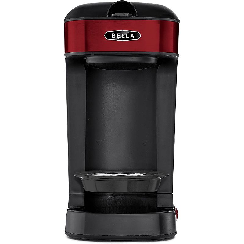 Bella 14485 Easy to Use 1 Scoop 1 Cup Powerful Compact Home Coffee Maker Machine with Permanent Filter, Red/Black