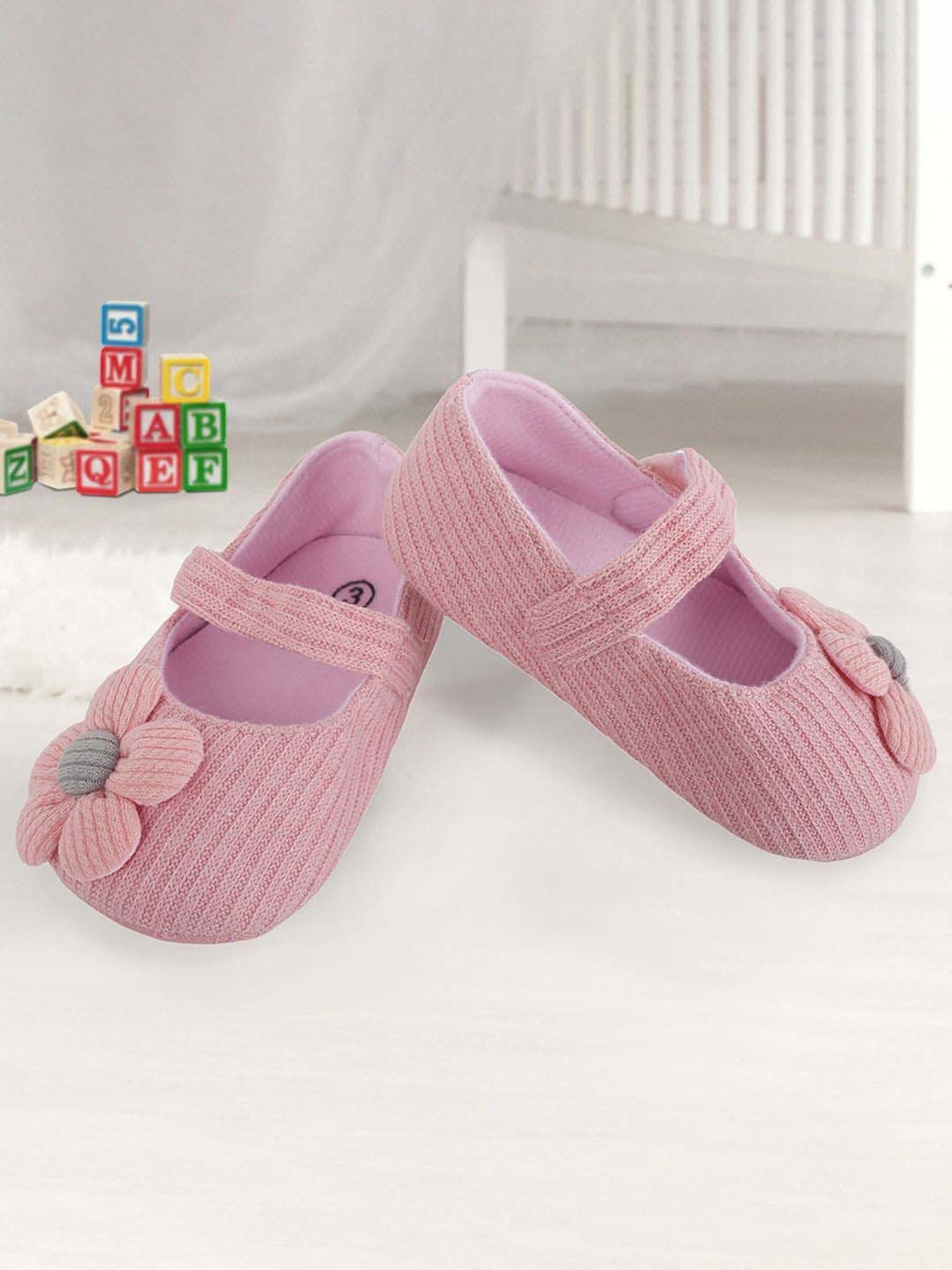 Baby Moo Kids Peach Casual Mary Jane Shoes