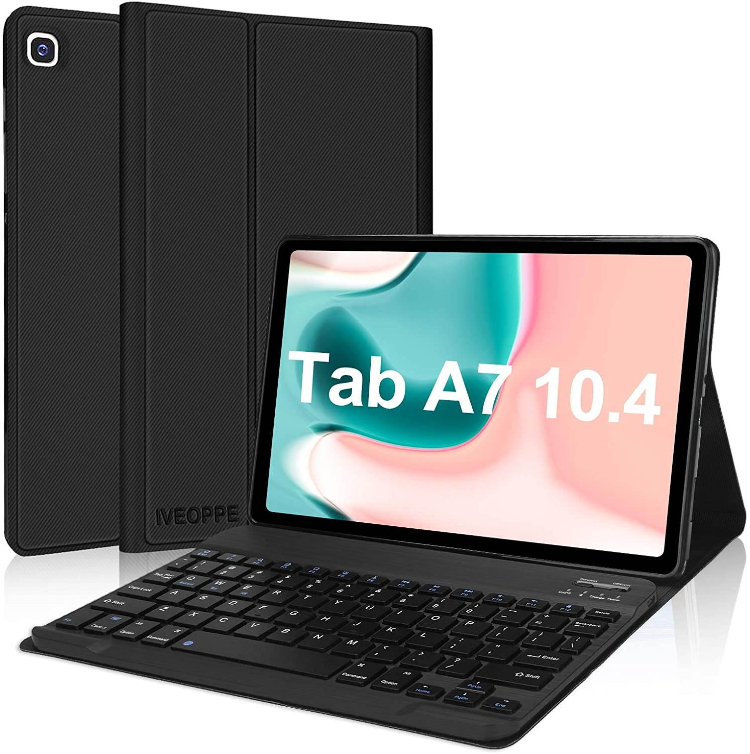 Samsung Galaxy Tab A7 10.4 2020 Keyboard Case SM-T500/T505/T507 IVEOPPE Detachable Wireless Bluetooth Magnetic Keyboard Folio Slim Case for Samsung Galaxy Tab A7 10.4 (Black)