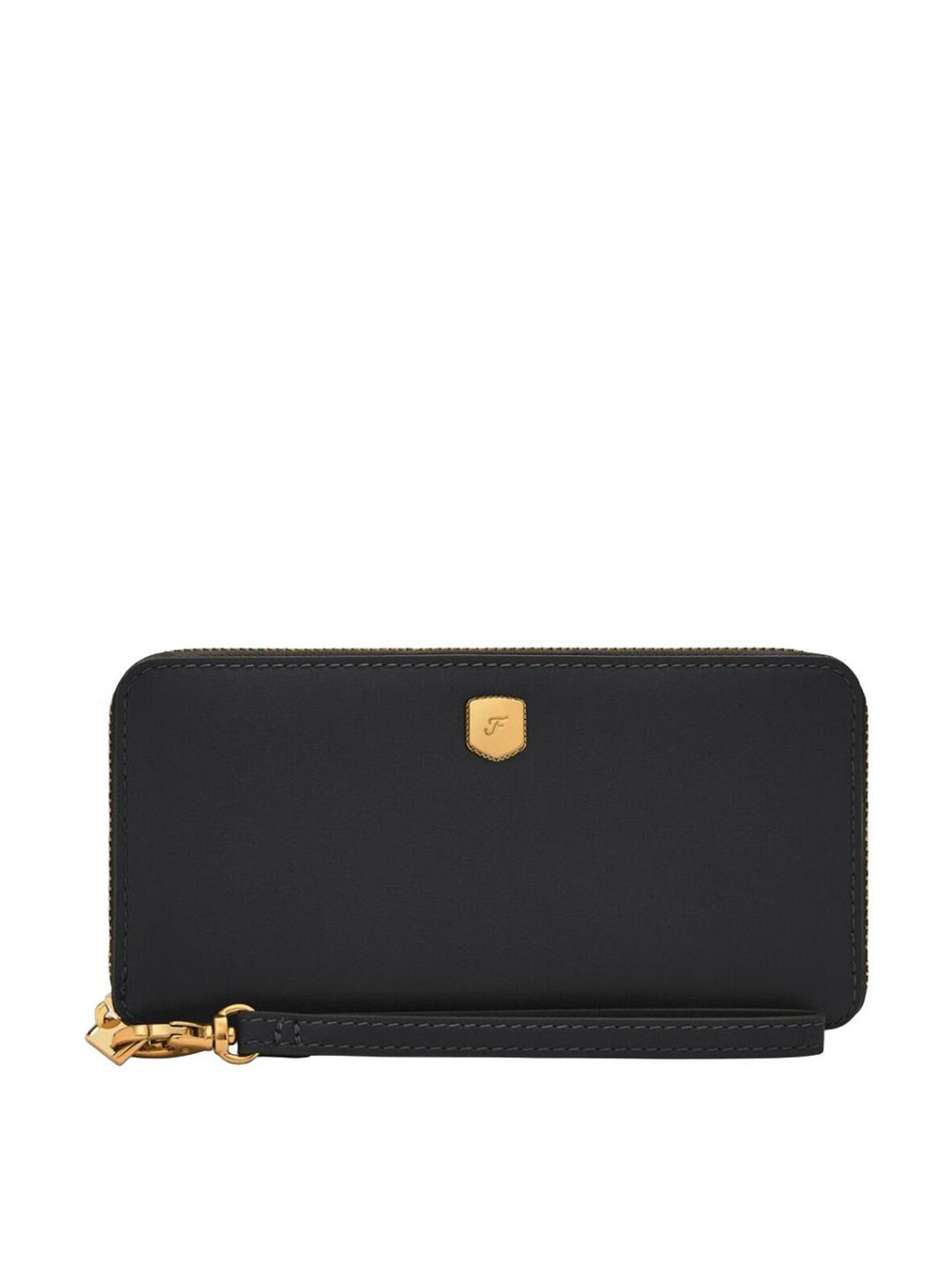 Fossil Black Solid Zip Around Wallet